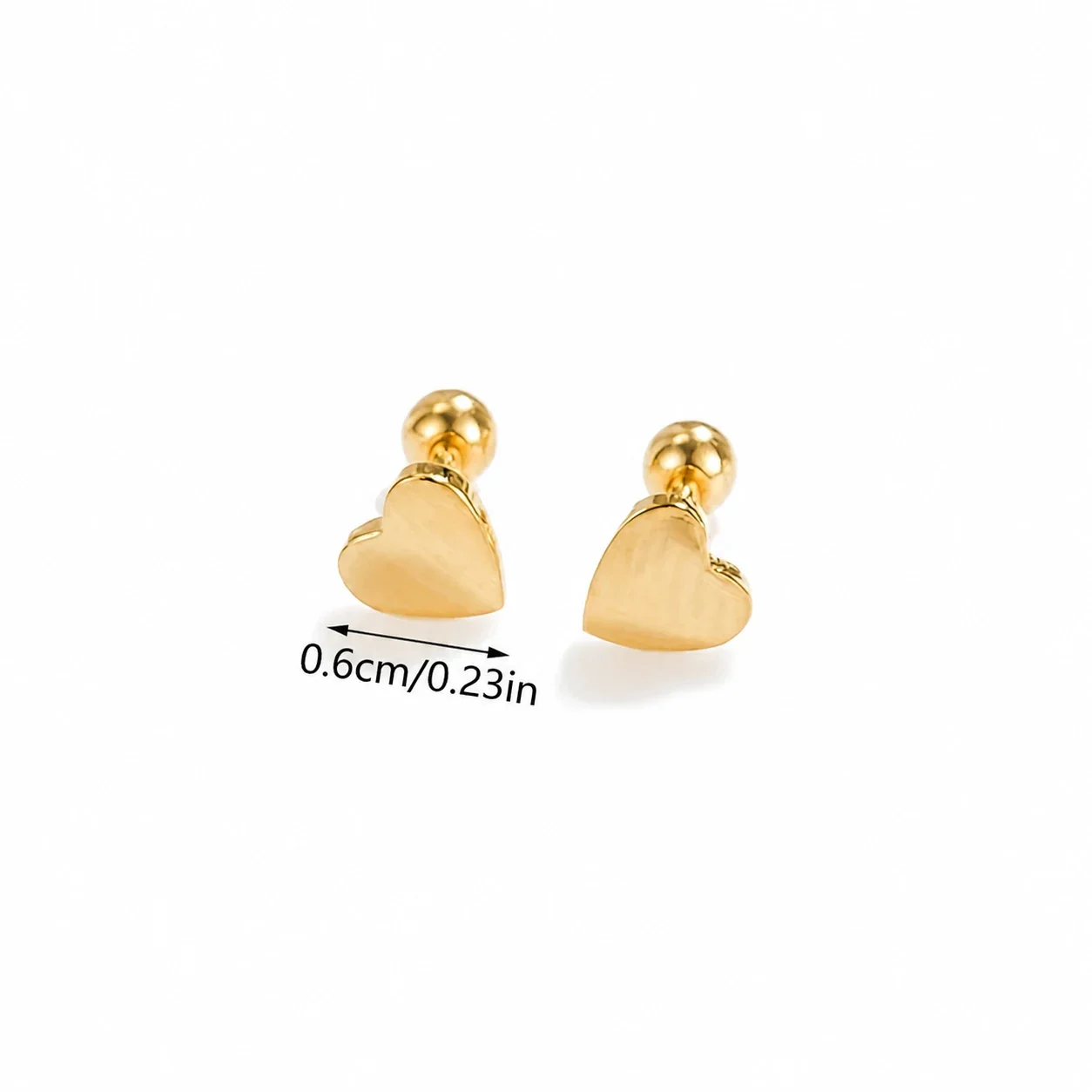Petite Stainless Steel Gold PVD Star and Heart Stud Earrings