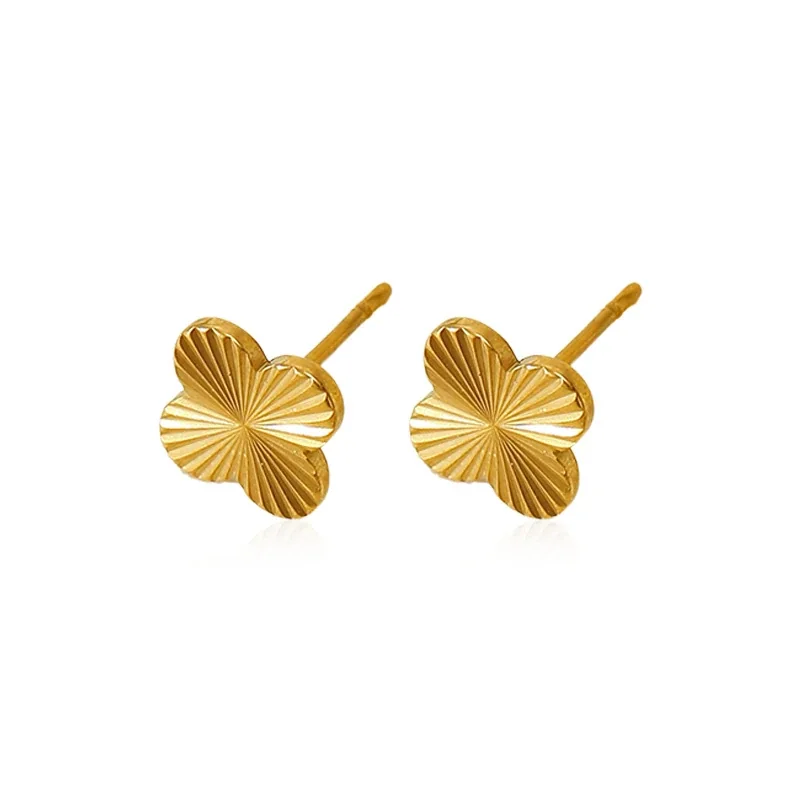 Radiant 316 Stainless Steel Clover Stud Earrings