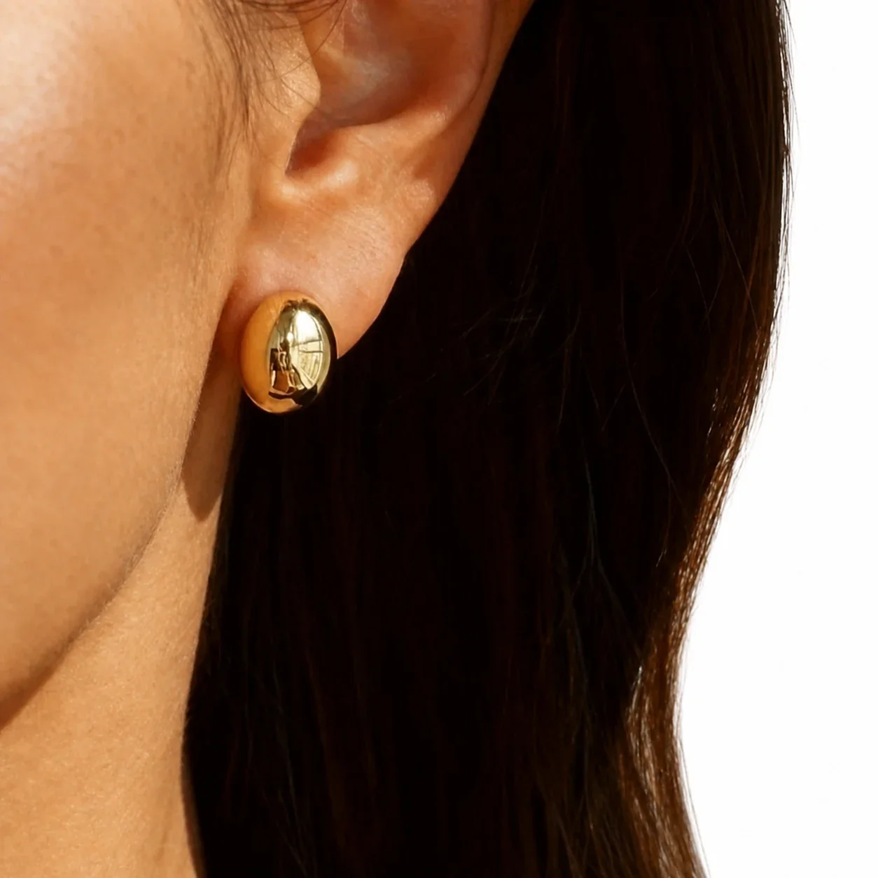 Sculptural Stainless Steel Dome Stud Earrings