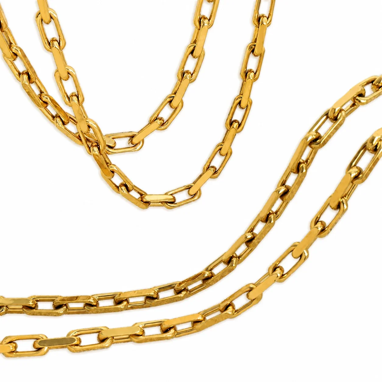 Bold Gold-Plated Stainless Steel Chunky Paperclip Jewelry Set