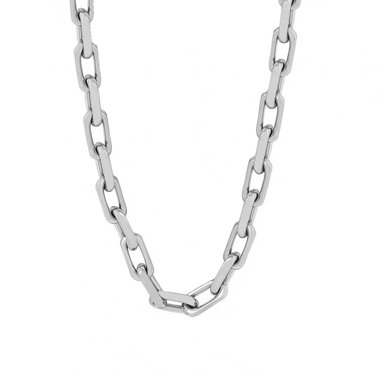 Bold Gold-Plated Stainless Steel Chunky Paperclip Jewelry Set - Silver cm