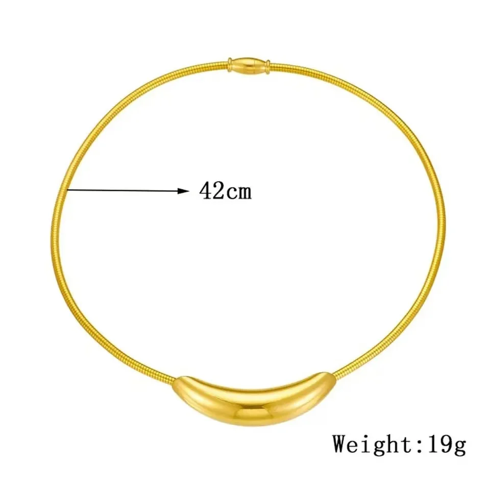 Foto del producto: Collar de cadena serpiente con tubo curvo, acero inoxidable