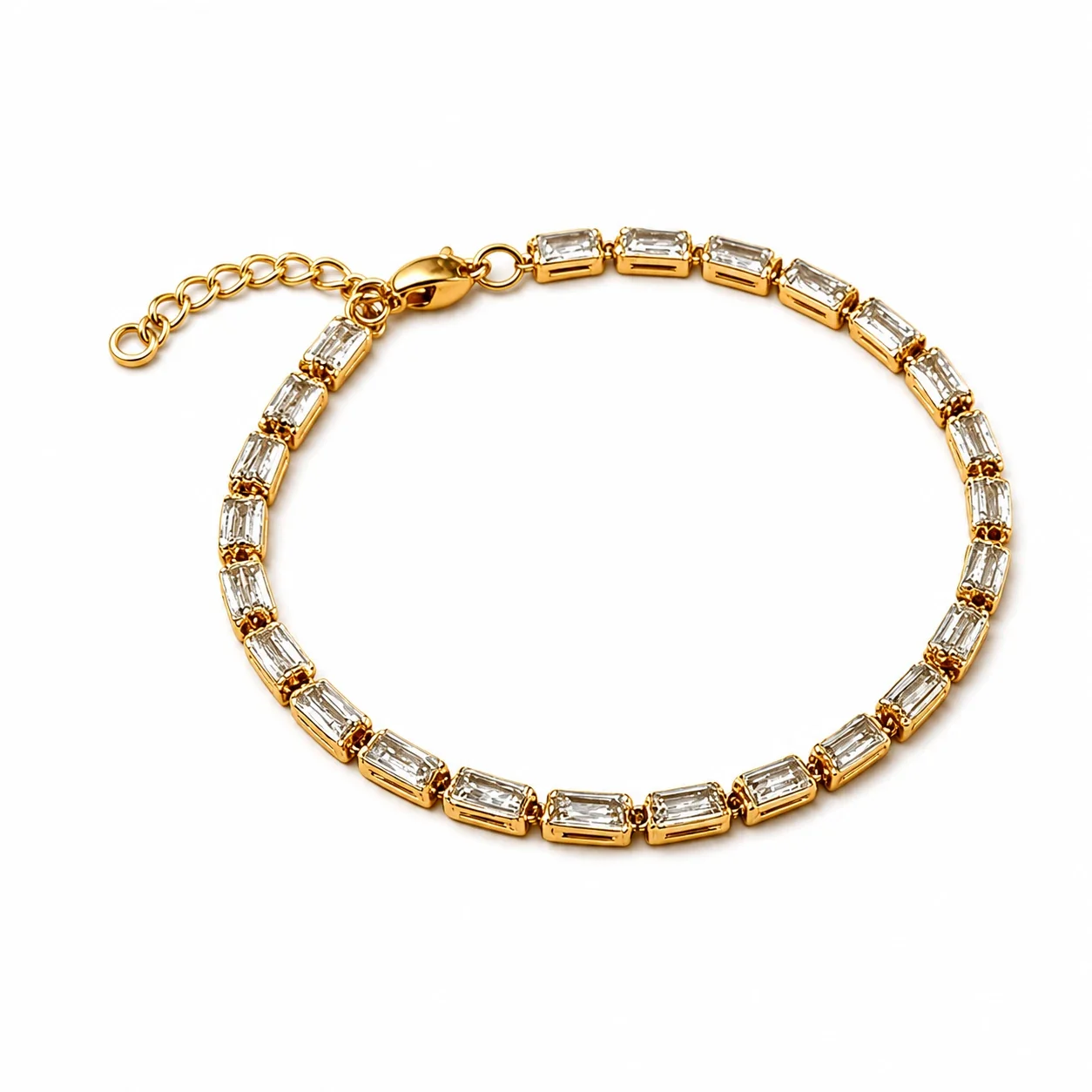 Baguette CZ 18K Gold-Plated 316 Bracelet