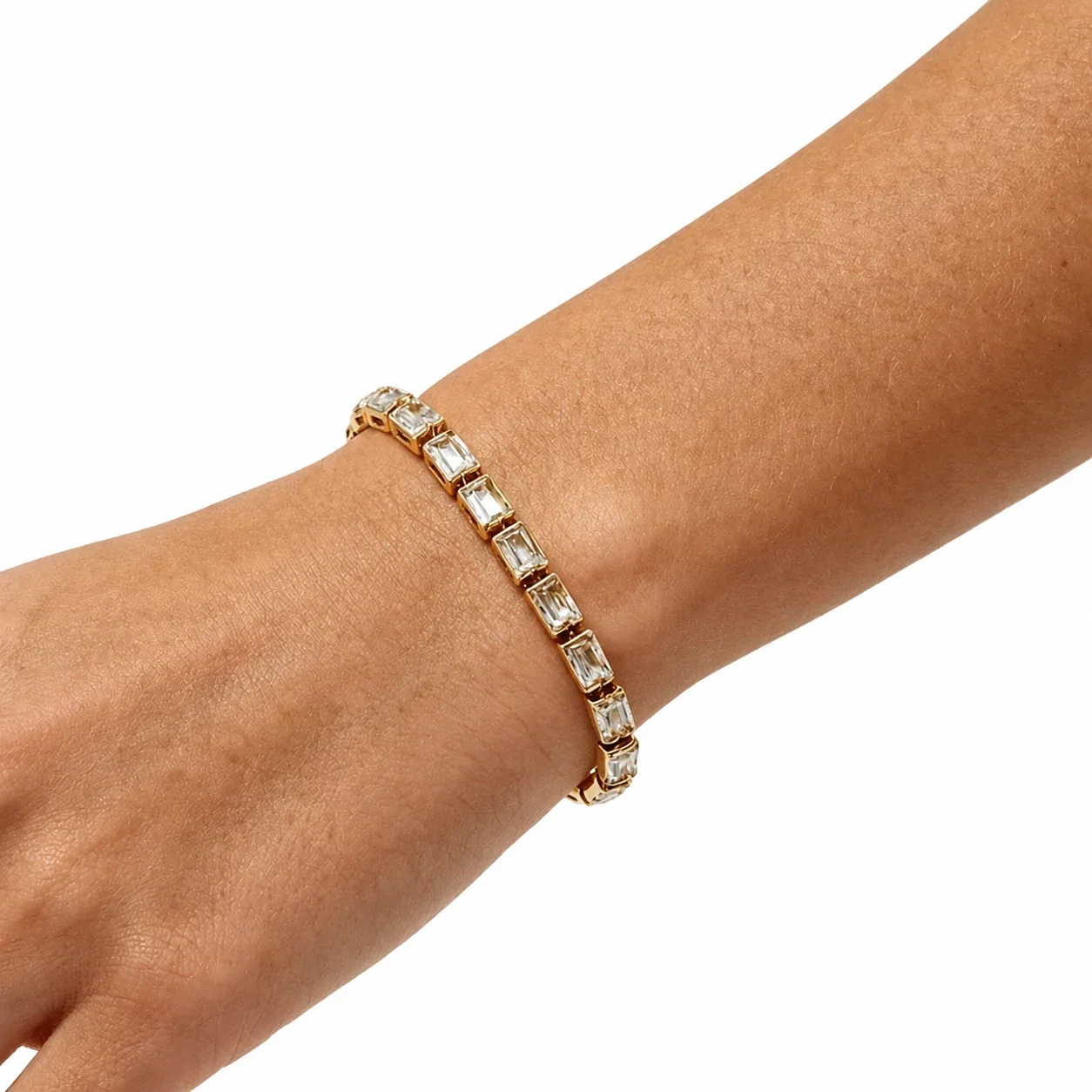 Baguette CZ 18K Gold-Plated 316 Bracelet