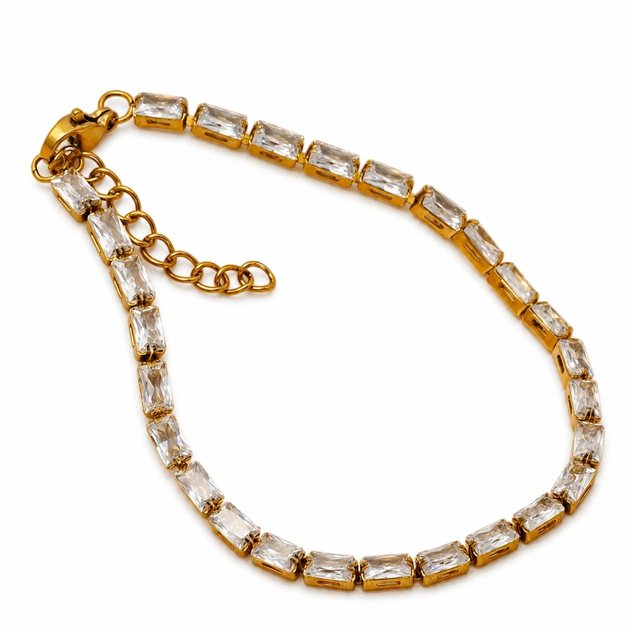 Baguette CZ 18K Gold-Plated 316 Bracelet