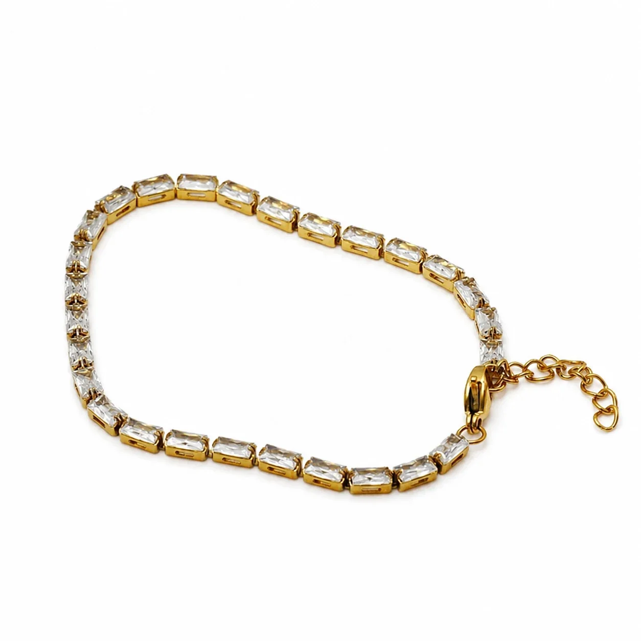 Baguette CZ 18K Gold-Plated 316 Bracelet