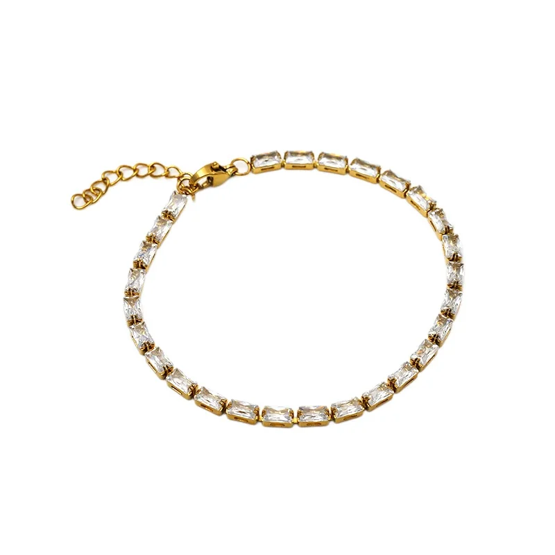 Baguette CZ 18K Gold-Plated 316 Bracelet
