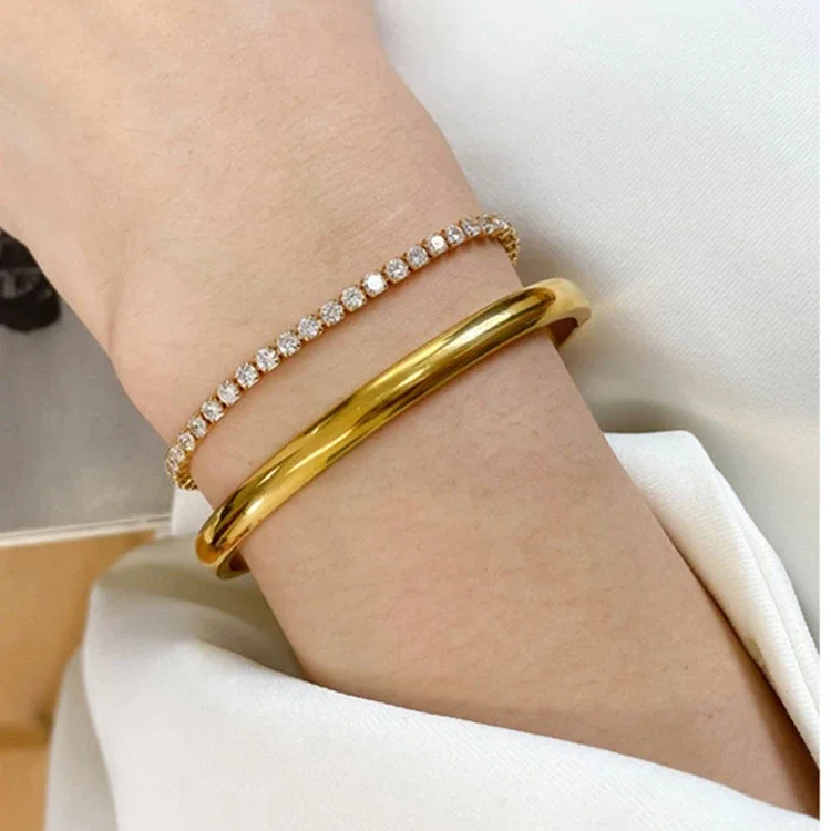 Foto del producto: Brazalete: Acero inoxidable ovalado, abombado, pulido y con bisagra