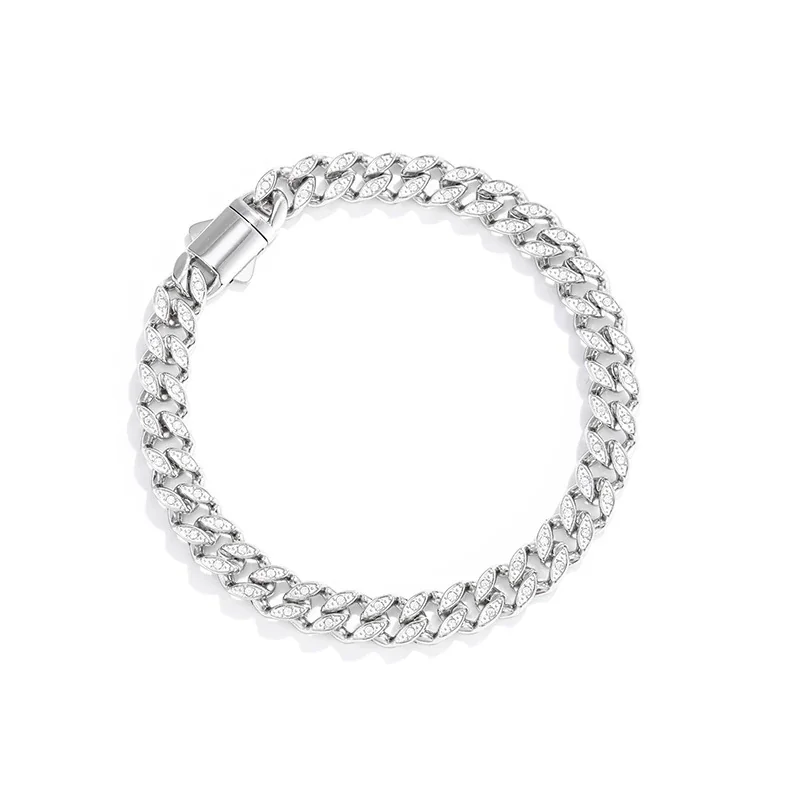 Bold 316 Stainless Steel Pavé Cuban Chain Bracelet