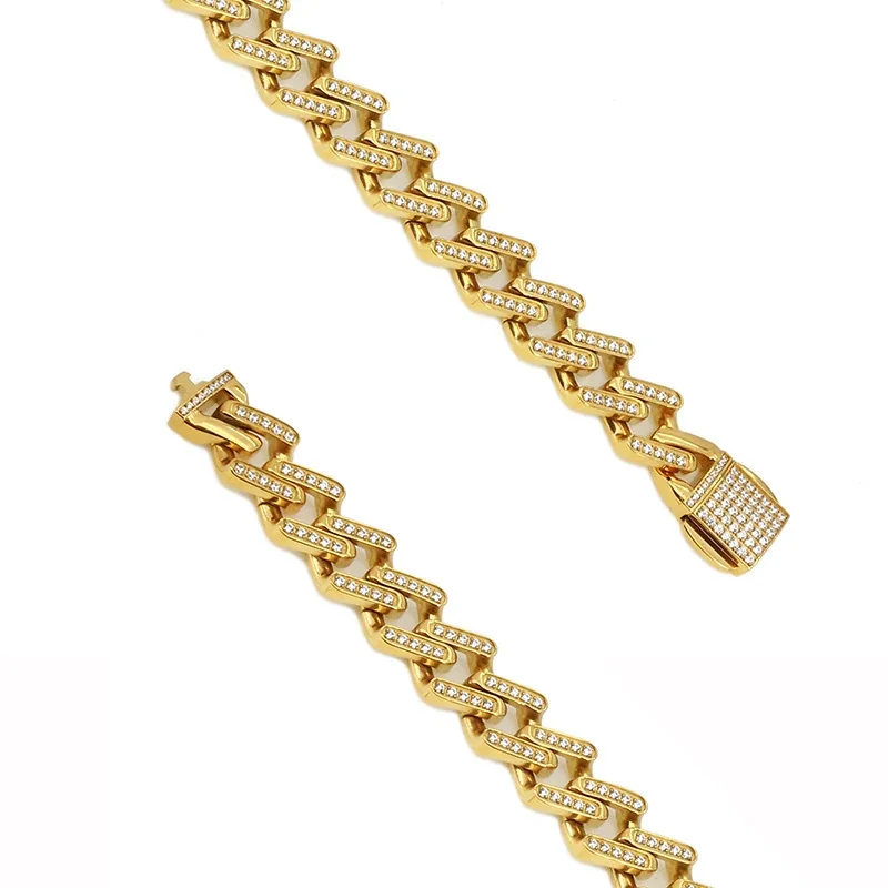 Bold 316 Stainless Steel Pavé Cuban Chain Bracelet