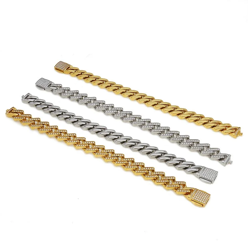 Bold 316 Stainless Steel Pavé Cuban Chain Bracelet