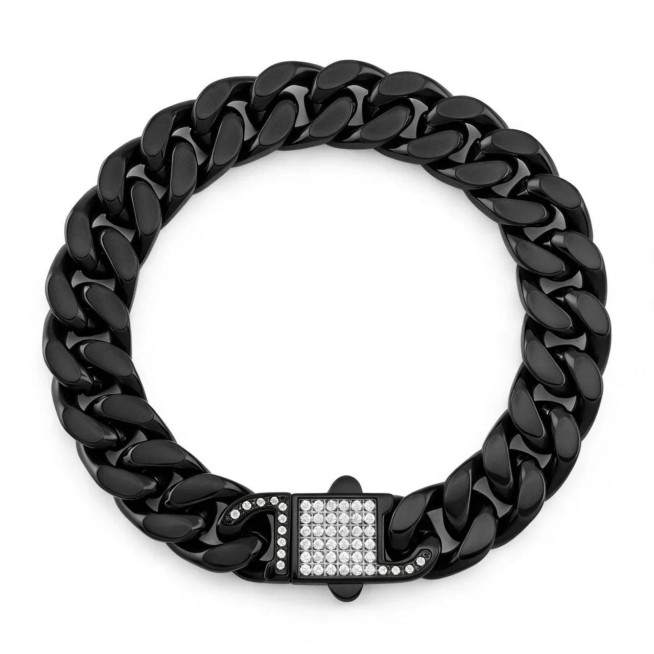 Bold 316 Stainless Steel Pavé Cuban Chain Bracelet
