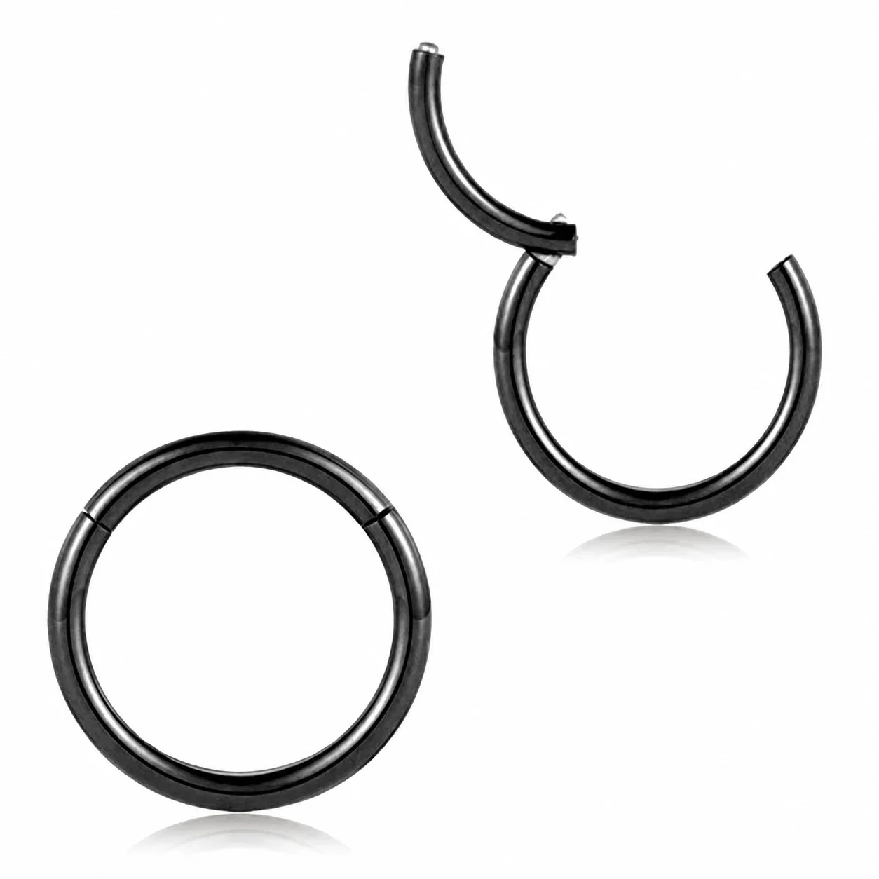 Seamless 316 Stainless Steel Hinged Segment Hoop Earrings