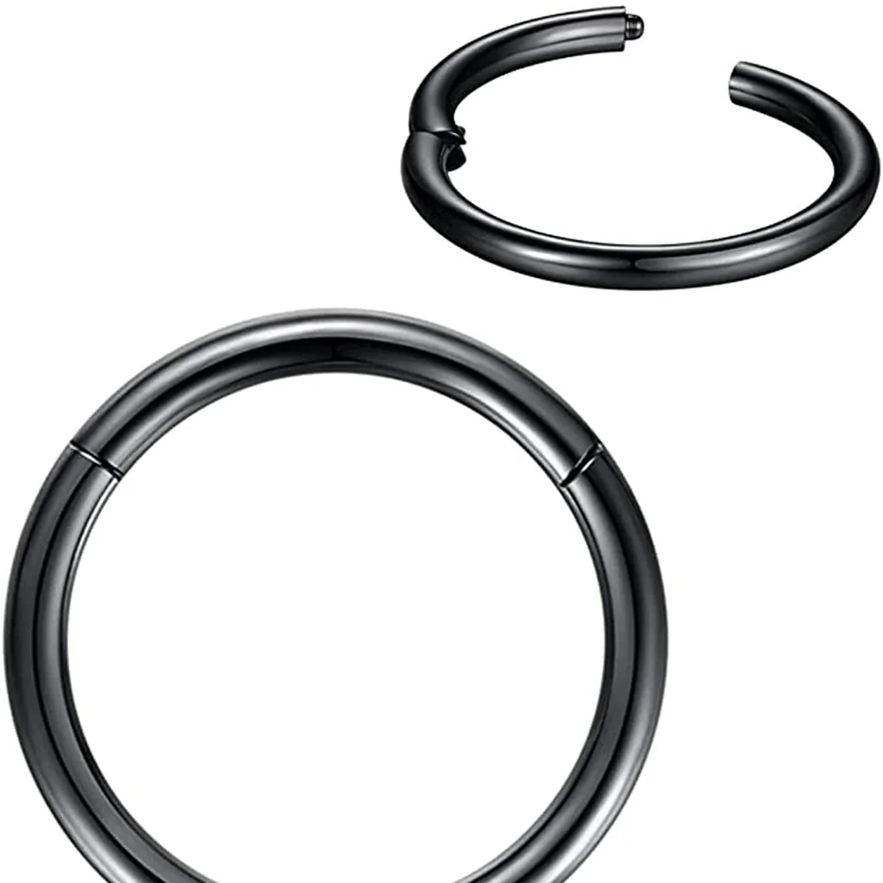 Seamless 316 Stainless Steel Hinged Segment Hoop Earrings