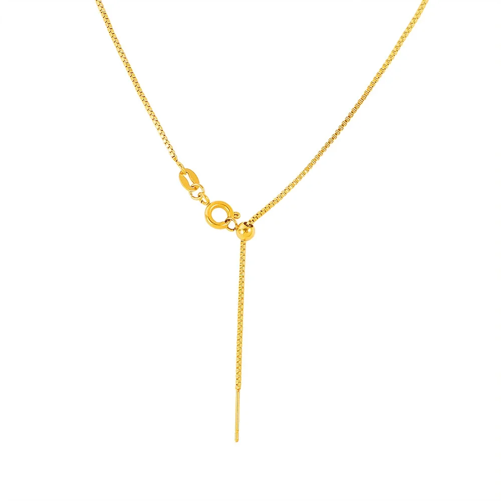 Refined 18K Gold-Plated Slider Bead Needle Chain Necklace