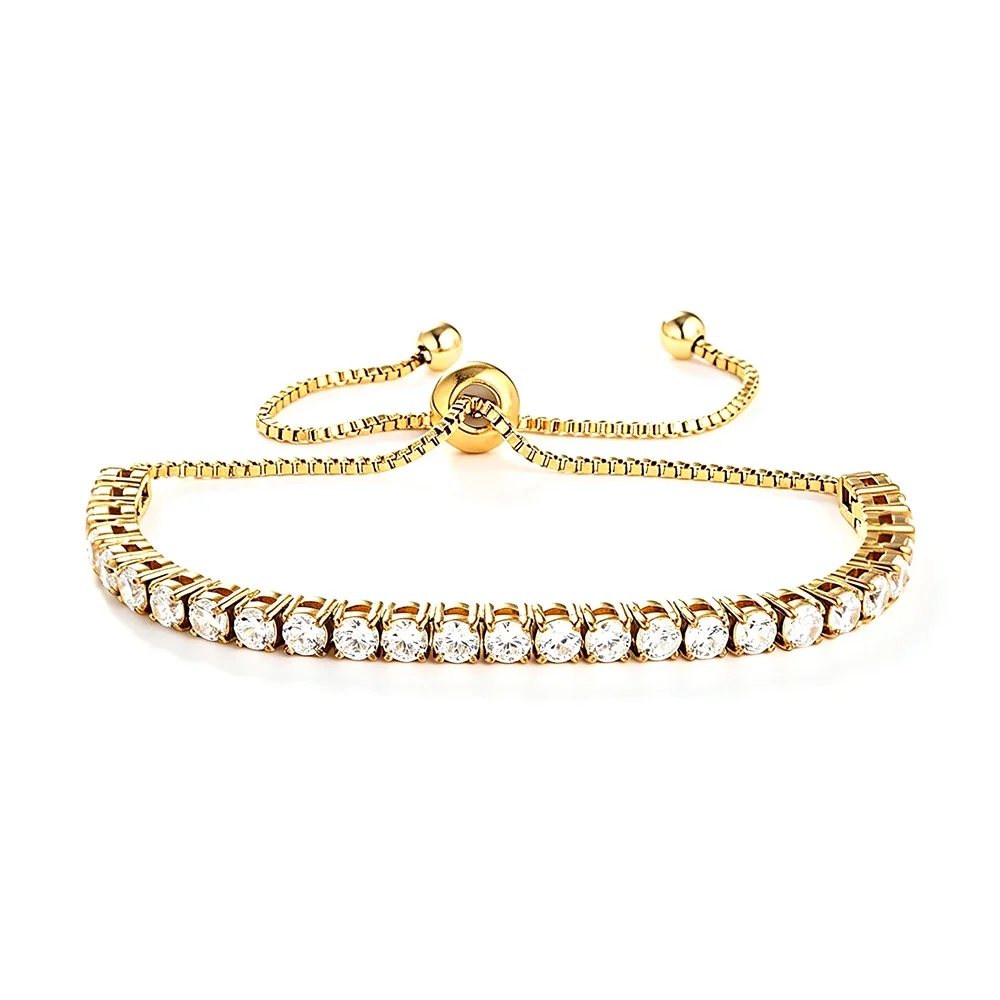 Radiant 316 Stainless Steel Round CZ Tennis Bracelet