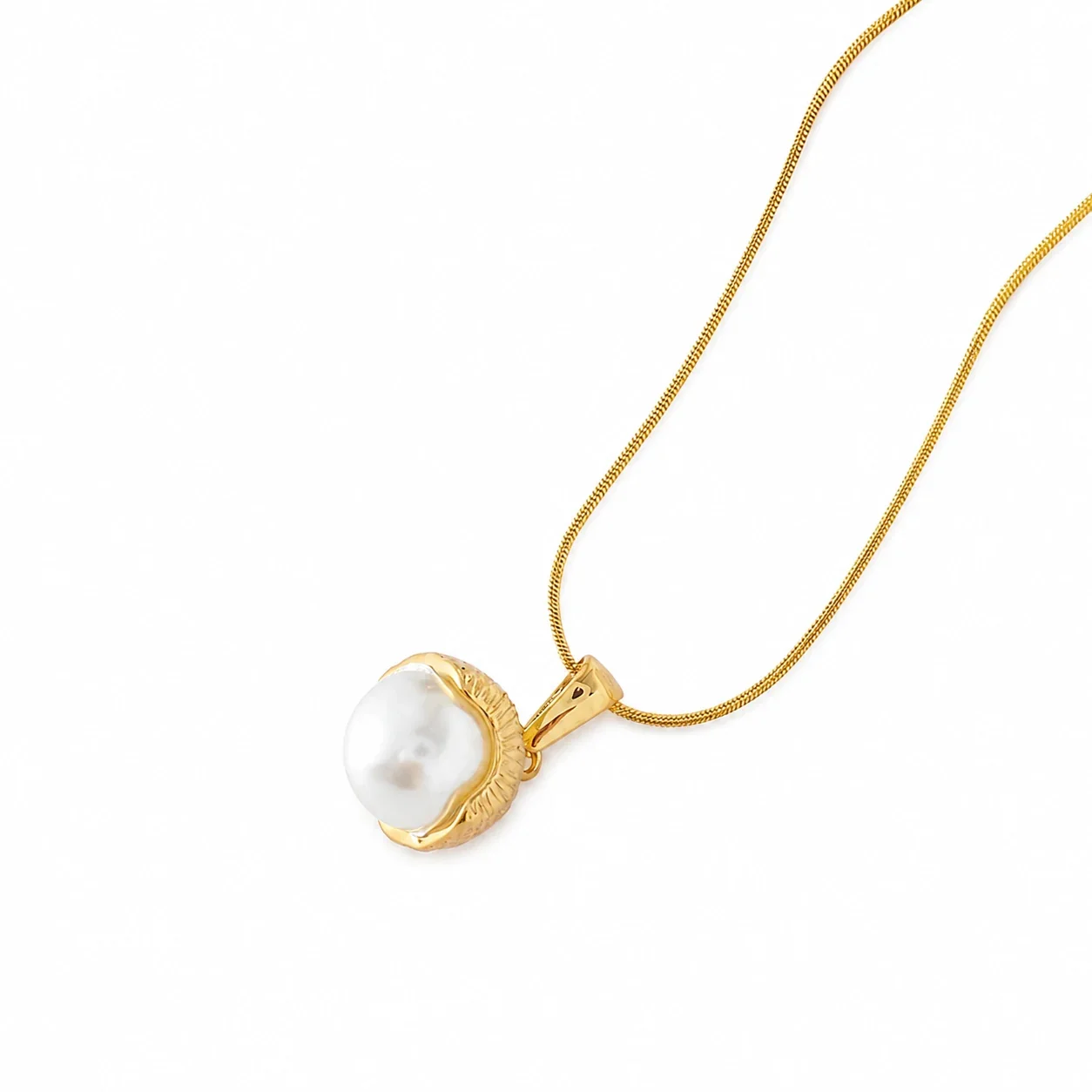 Refined 316 Stainless Steel Pearl Pendant Necklace