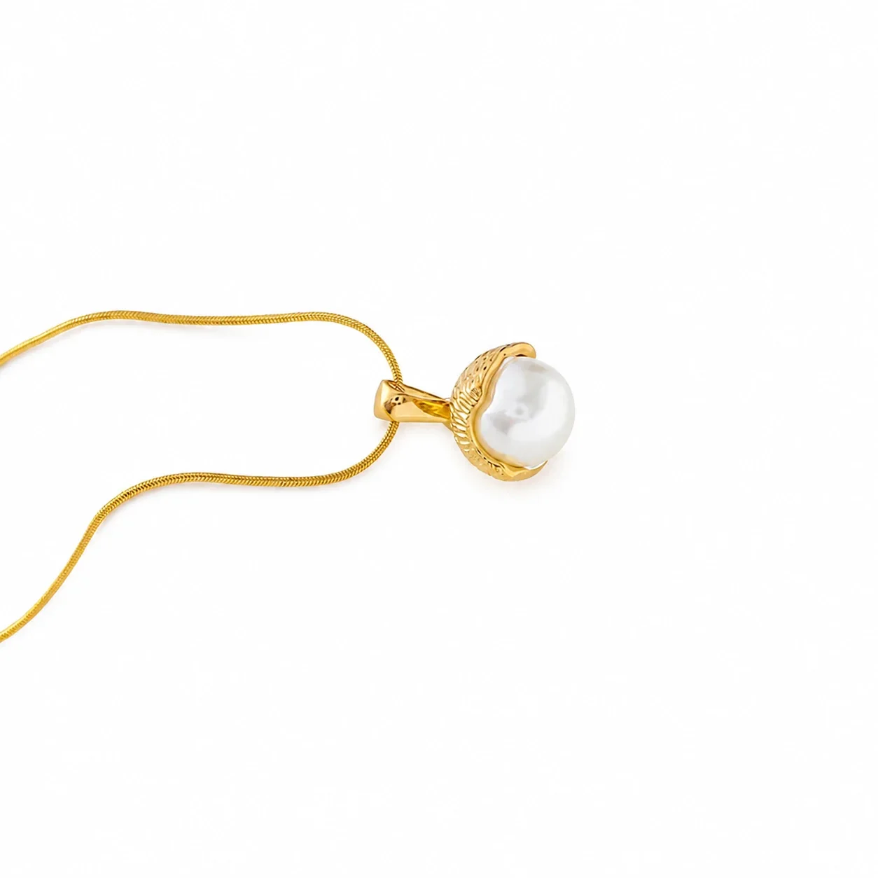 Refined 316 Stainless Steel Pearl Pendant Necklace