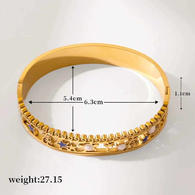 Celestial Cutout Star Bangle in Gold PVD Stainless Steel