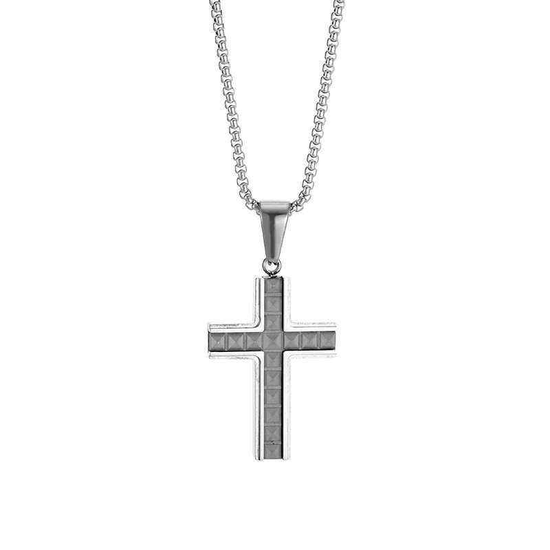 Bold 316 Stainless Steel Cross Pendant Necklace