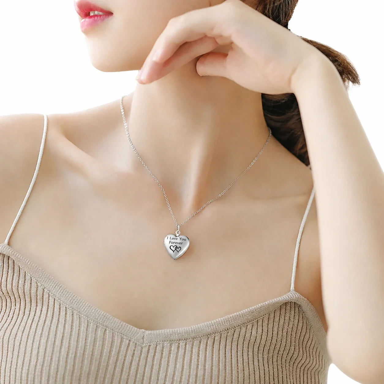 Polished 316 Stainless Steel Heart Locket Necklace