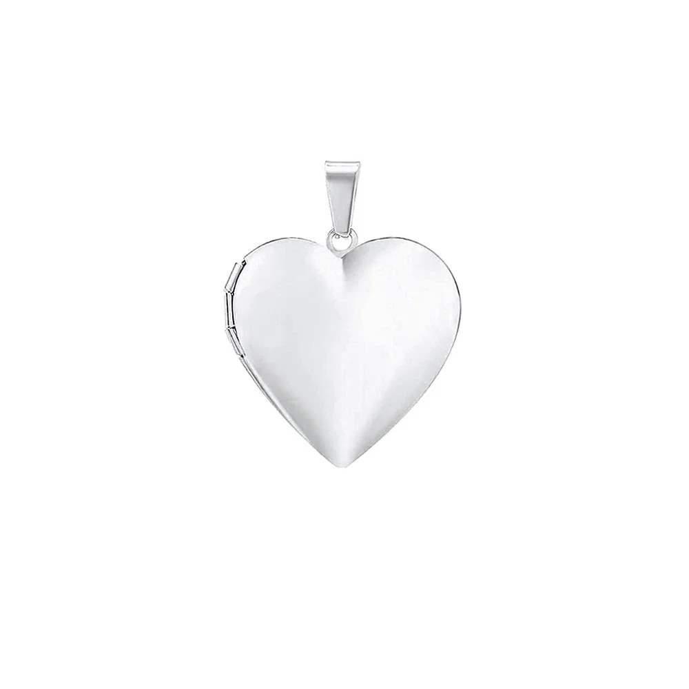 Polished 316 Stainless Steel Heart Locket Necklace - Silver Locket Without Small