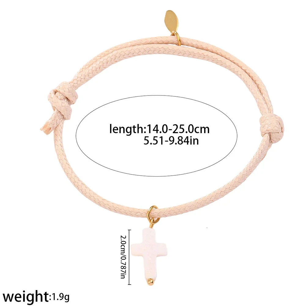 Photo produit : Bracelet croix plaqué or avec incrustation blanche, acier inoxydable 316