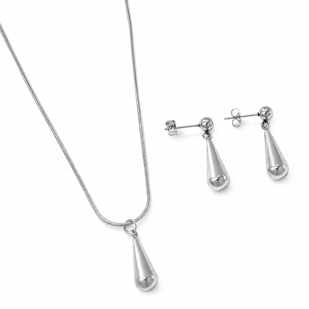 Jewelry Set Teardrop Snake Chain 316 Stainless Steel PVD