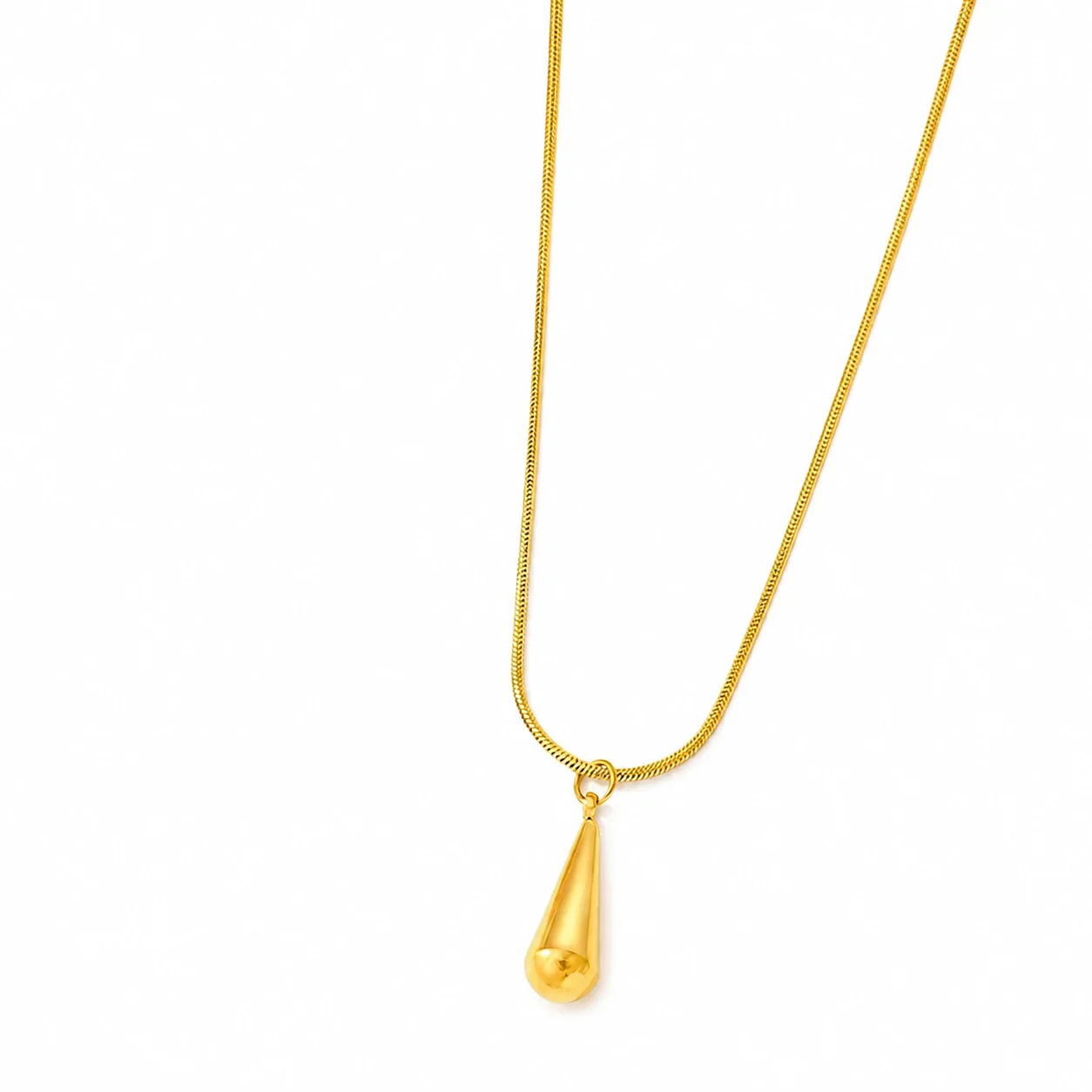 Jewelry Set Teardrop Snake Chain 316 Stainless Steel PVD - Gold