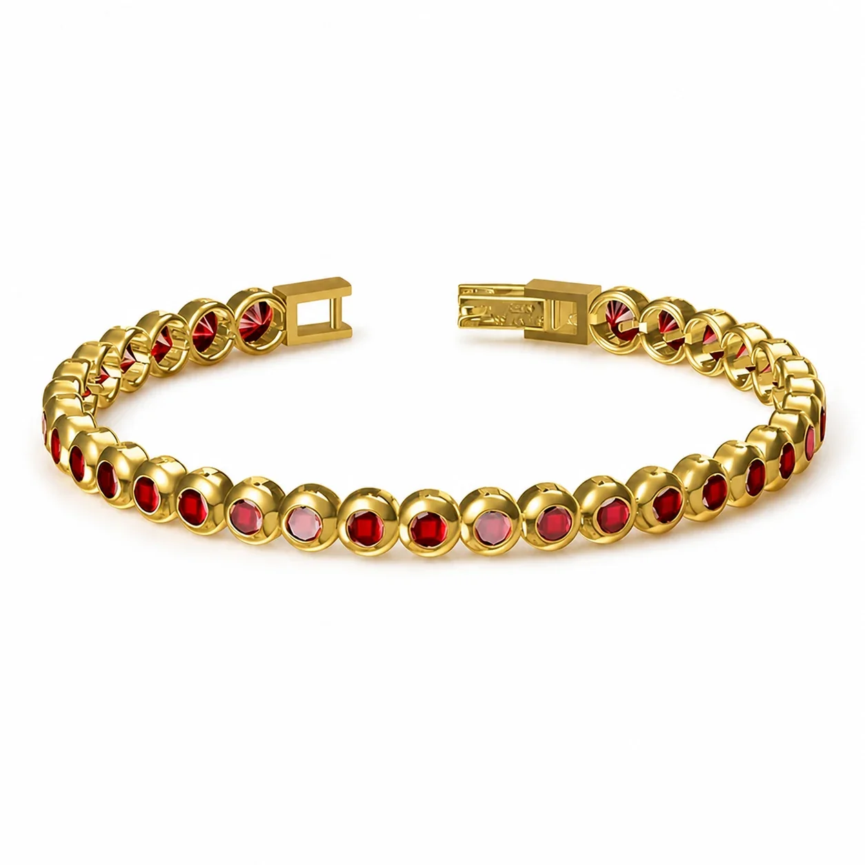 Polished 316 Stainless Steel Bezel CZ Tennis Bracelet