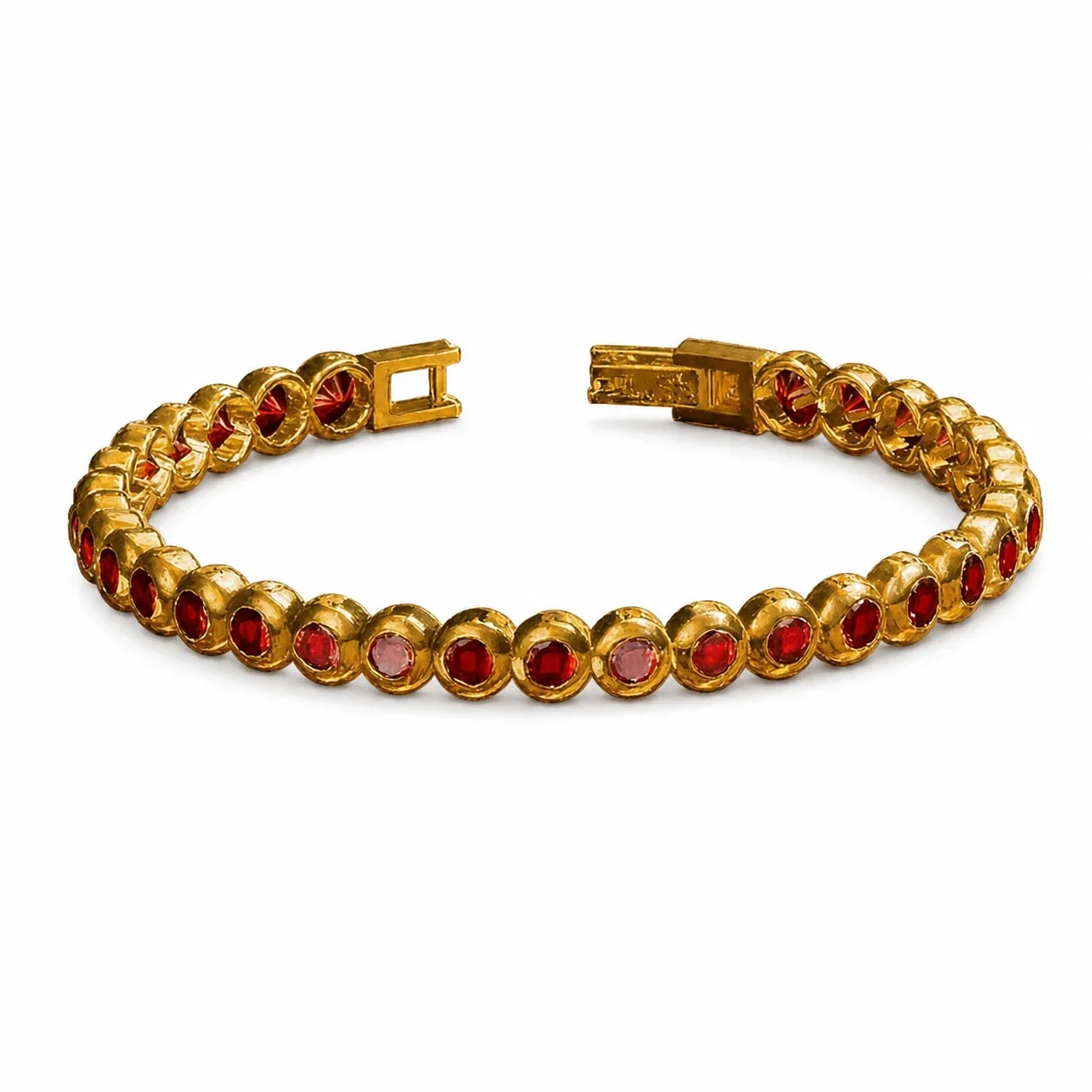 Polished 316 Stainless Steel Bezel CZ Tennis Bracelet