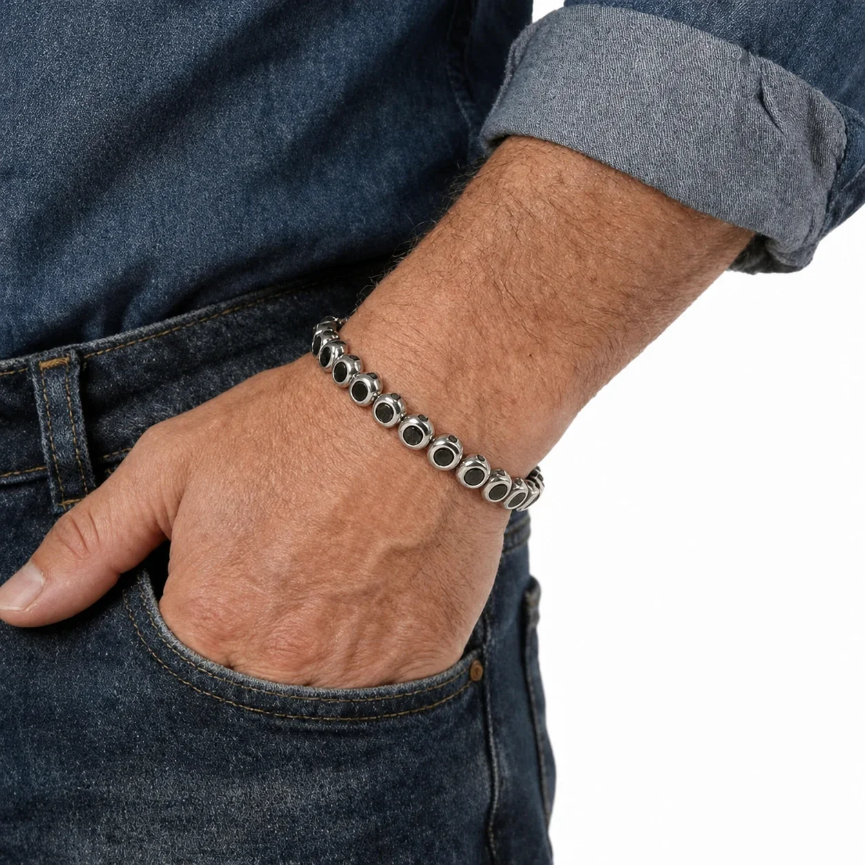 Polished 316 Stainless Steel Bezel CZ Tennis Bracelet