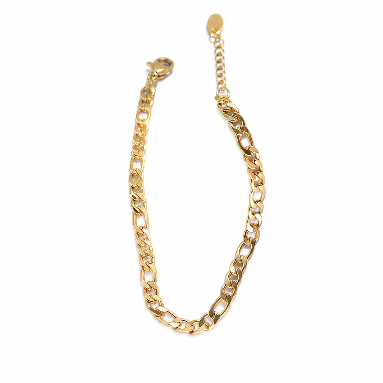 Polished 316 Stainless Steel Figaro Chain Anklet