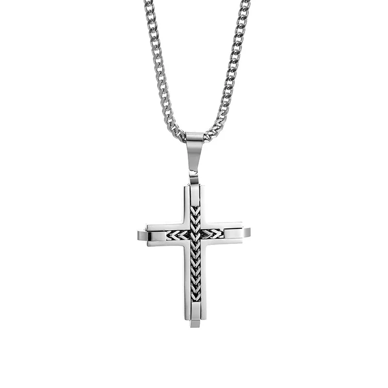 Bold 316 Stainless Steel Cross Pendant Necklace