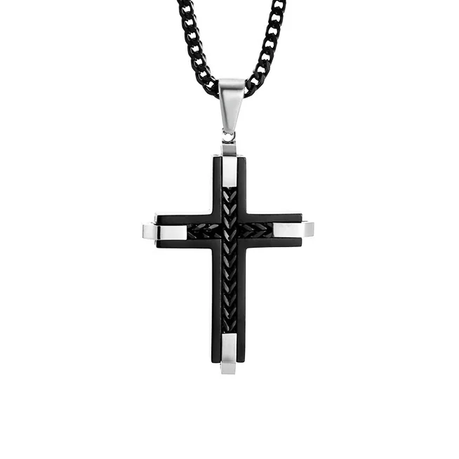 Bold 316 Stainless Steel Cross Pendant Necklace