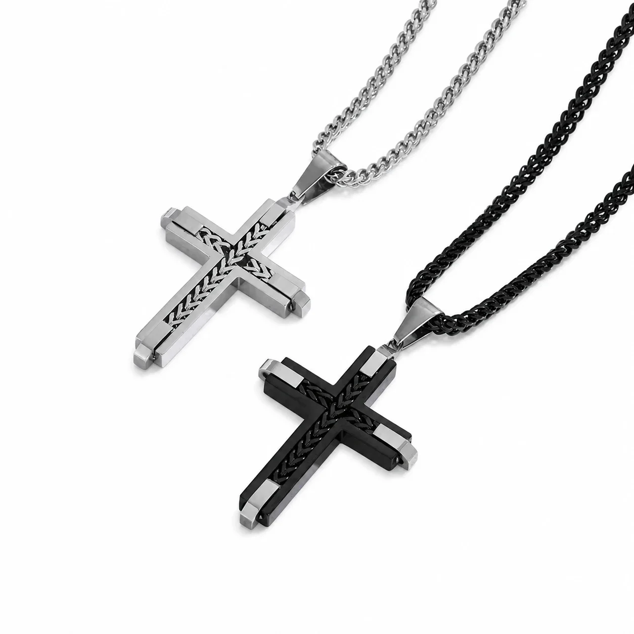 Bold 316 Stainless Steel Cross Pendant Necklace