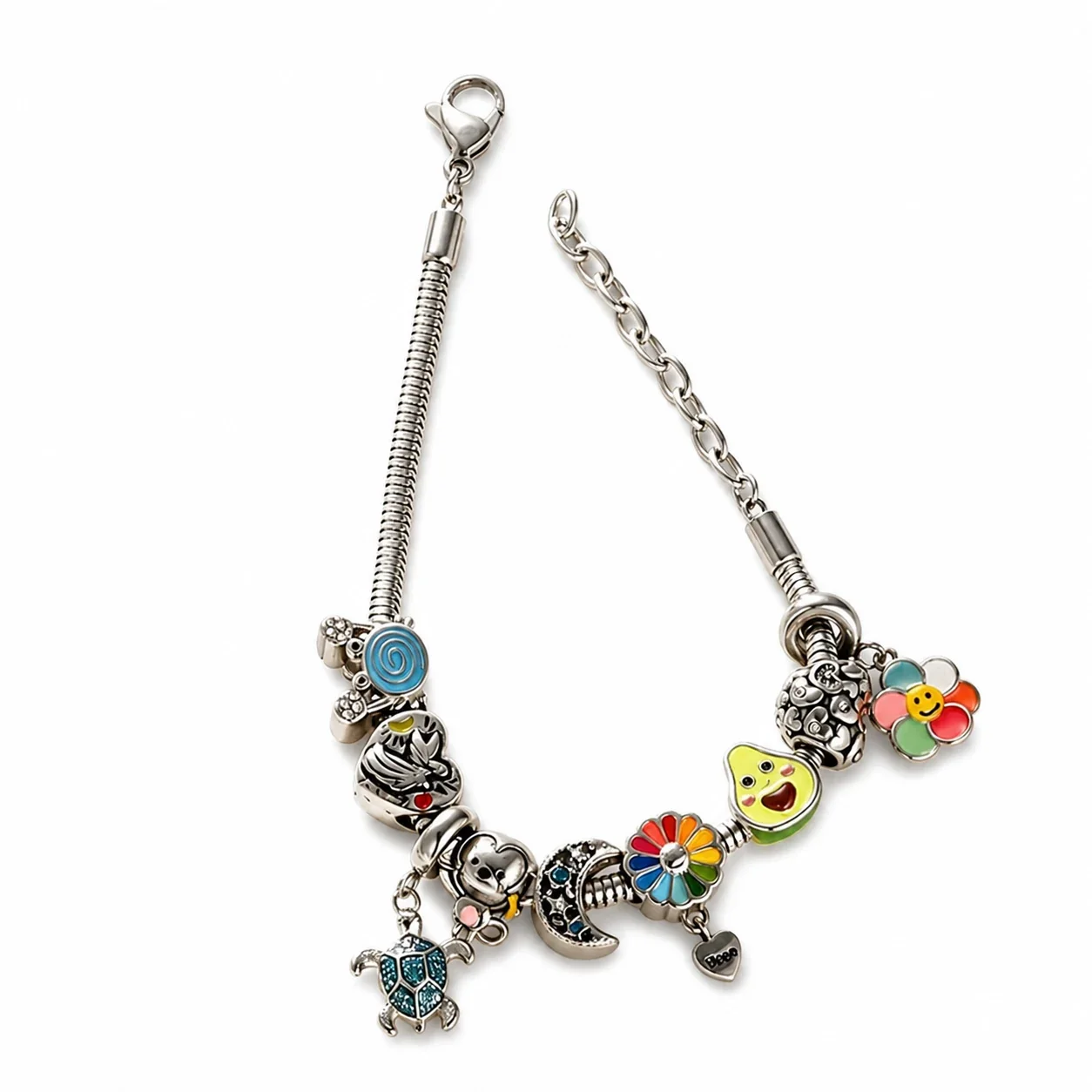 Playful Stainless Steel Mixed Charm Bracelet Beads
