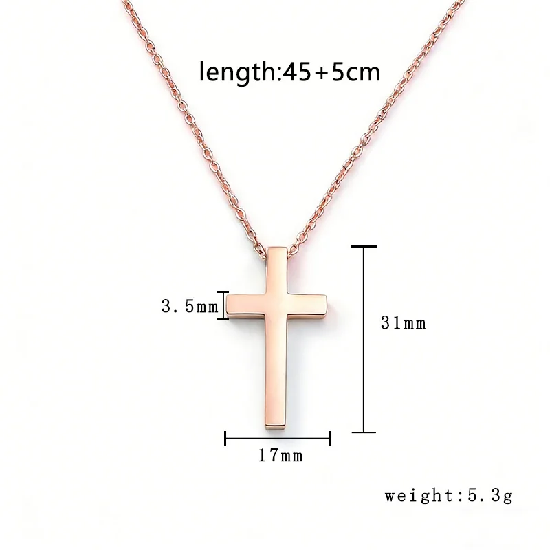 Foto prodotto: Ciondolo a Croce Lucida – Collana in Acciaio 316 con Catena Cable - PVD
