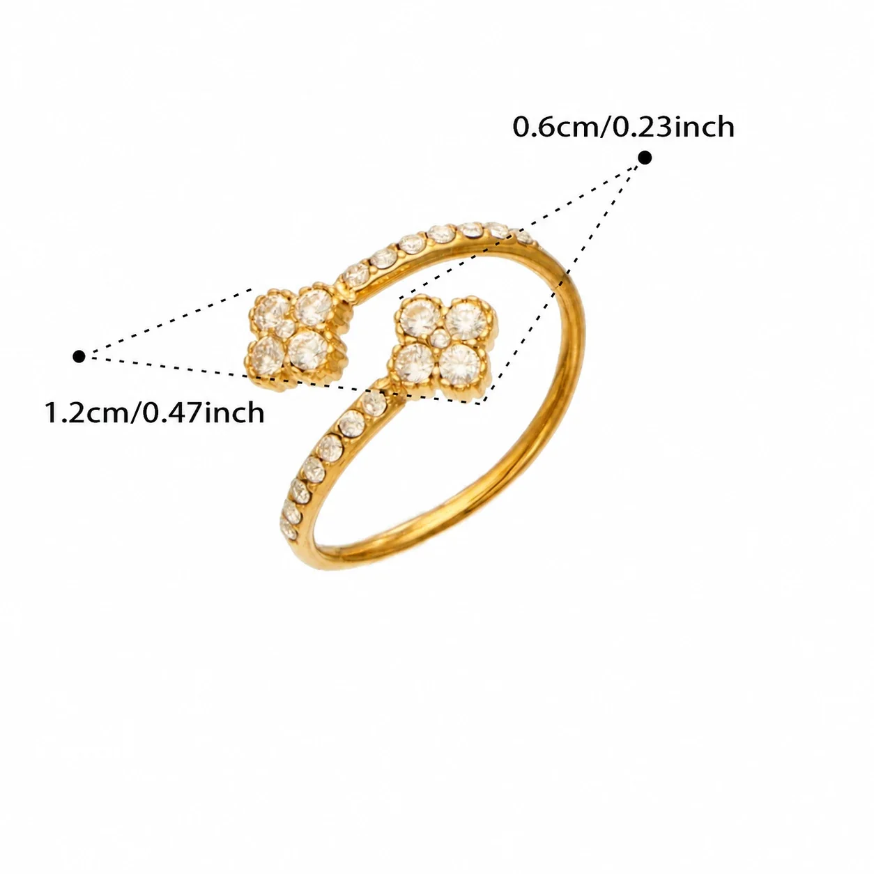 Ringen van roestvrij staal met lieveheersbeestje, bloemen en gedraaide banden productfoto
