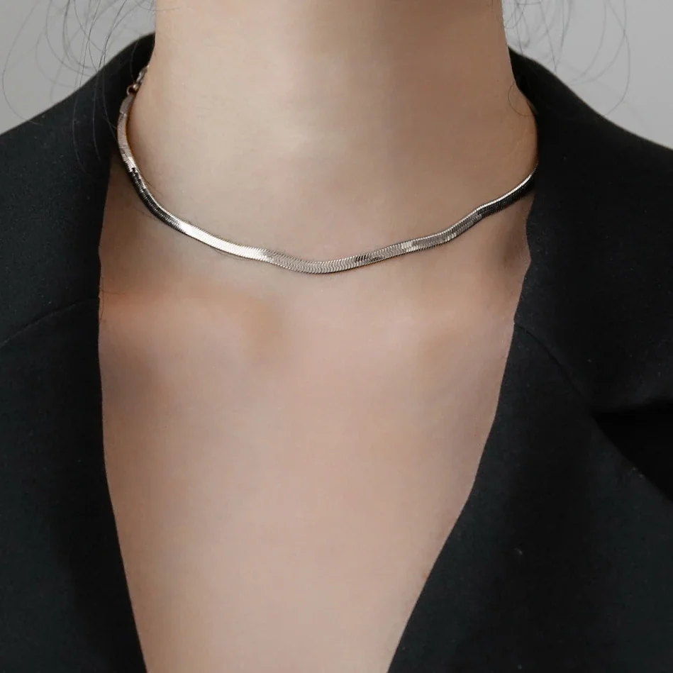 Slangenketting met hartvormig verlengstuk, verguld roestvrij staal productfoto