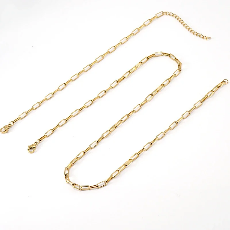 Refined Gold PVD Paperclip Link Lobster Clasp Chain Necklace