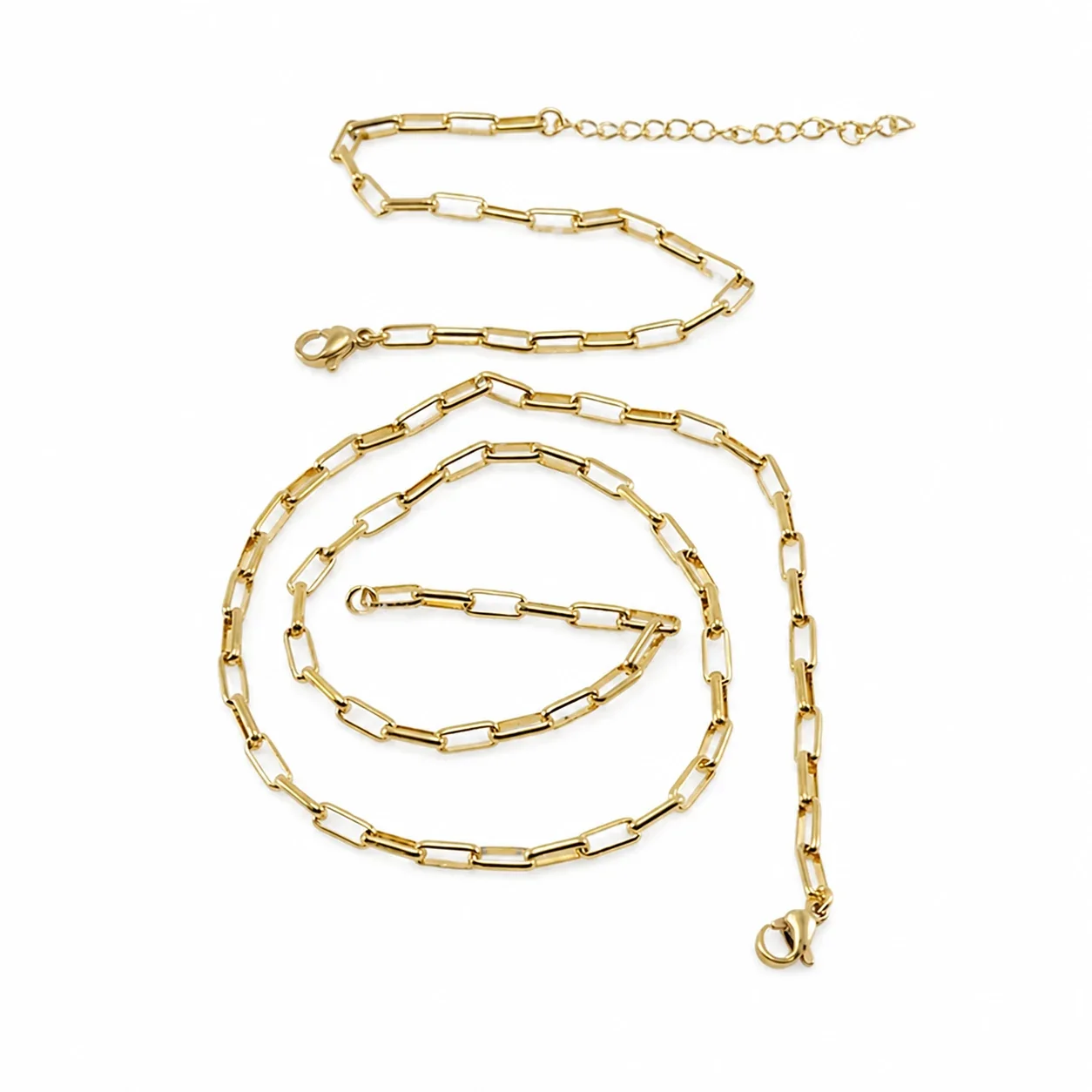 Refined Gold PVD Paperclip Link Lobster Clasp Chain Necklace