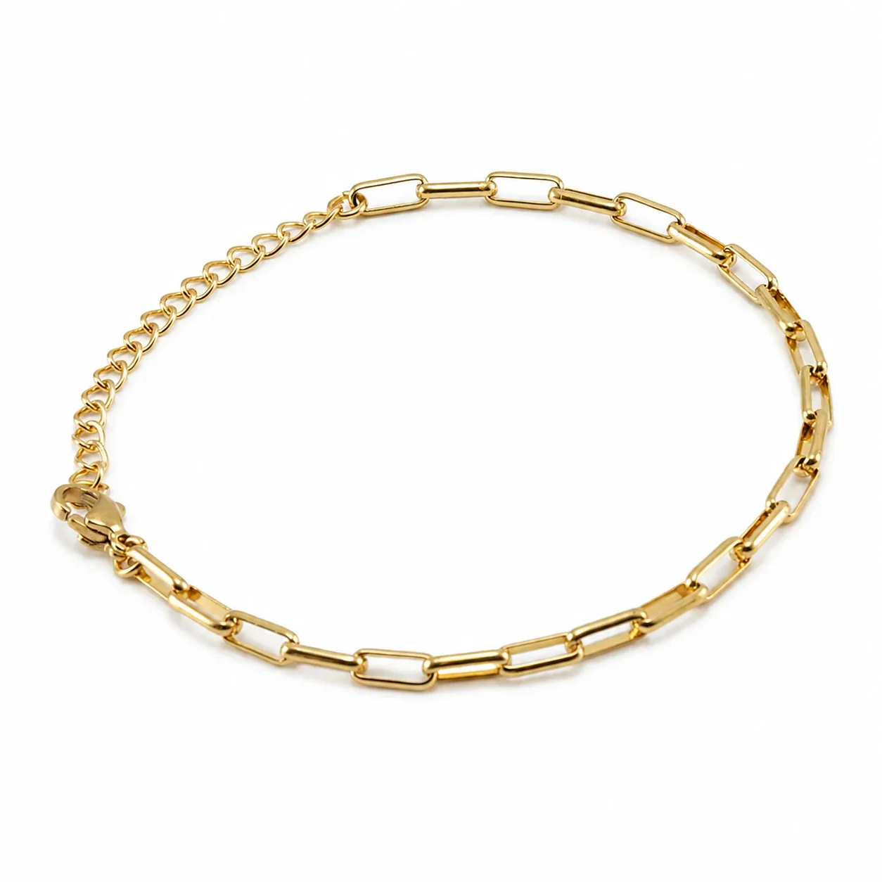 Refined Gold PVD Paperclip Link Lobster Clasp Chain Necklace - Bracelet