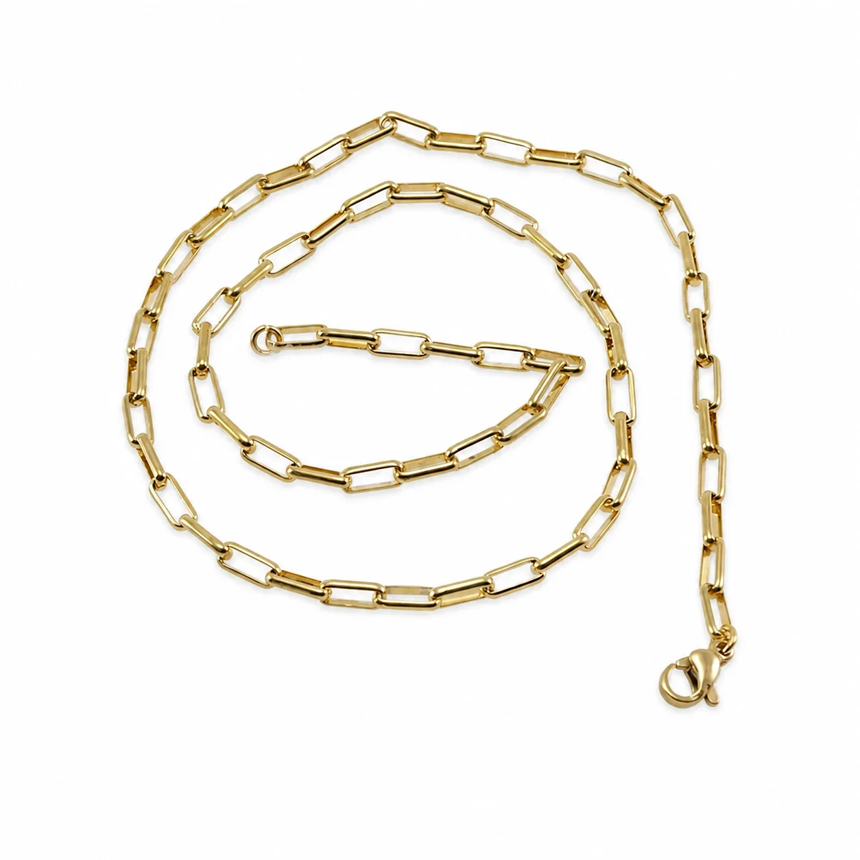 Refined Gold PVD Paperclip Link Lobster Clasp Chain Necklace - Necklace