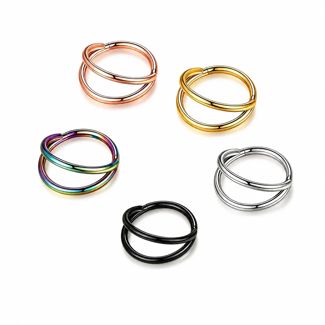 Sleek 316 Stainless Steel Crossover Hoop Earrings