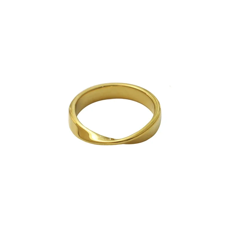 Fluid Gold-Plated 316 Stainless Steel Mobius Band Ring