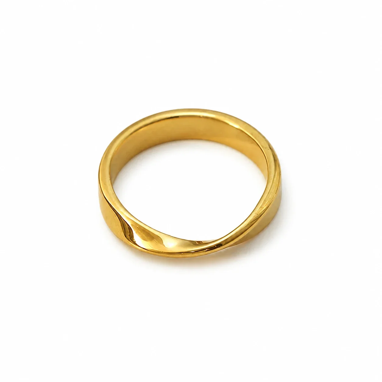 Fluid Gold-Plated 316 Stainless Steel Mobius Band Ring
