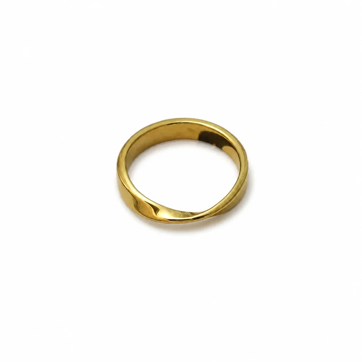 Fluid Gold-Plated 316 Stainless Steel Mobius Band Ring