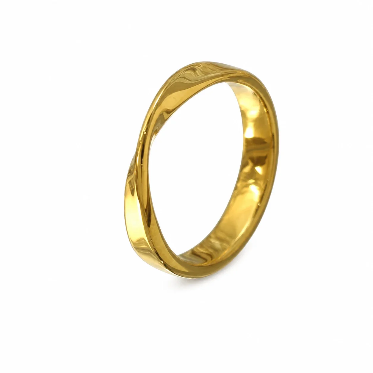 Fluid Gold-Plated 316 Stainless Steel Mobius Band Ring