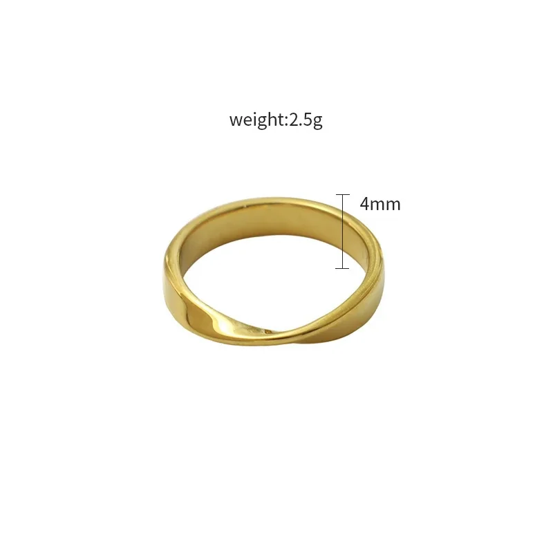 Fluid Gold-Plated 316 Stainless Steel Mobius Band Ring